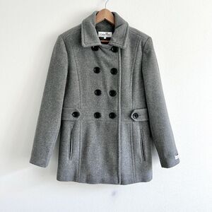 Calvin Klein Gray Wool Blend Pea Coat Womens Size 8